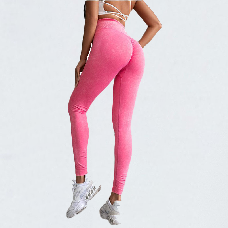 a women in pink tights