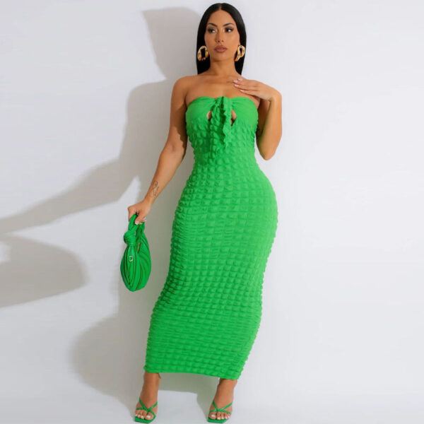 a women in a green dress